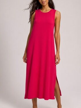 Soma Cool Nights Pink Long Tank Sleep Dress With Side Slit Size M